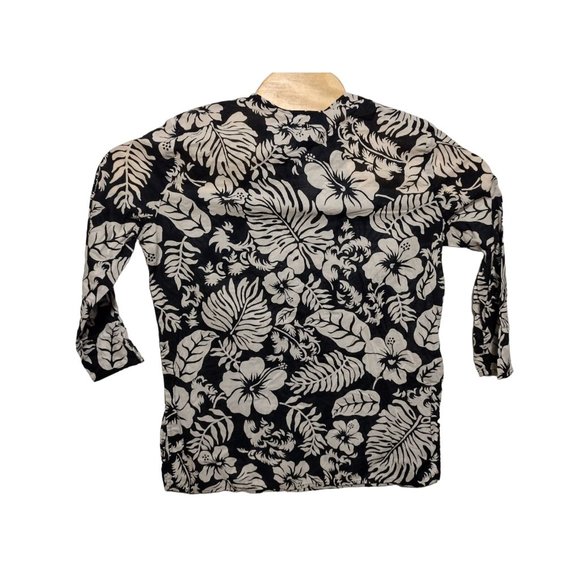 Lauren Ralph Lauren Ladies Black Floral Small 3 Quarter Sleeve Blouse - Picture 4 of 4